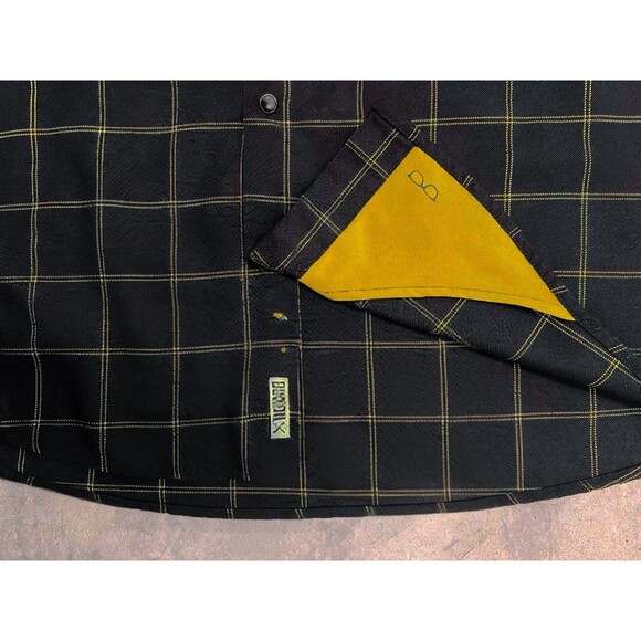 DIXXON FLANNEL CO. Stay Gold Black Gold Plaid D-Tech Shirt 2X Pearl Snaps - Picture 5 of 9